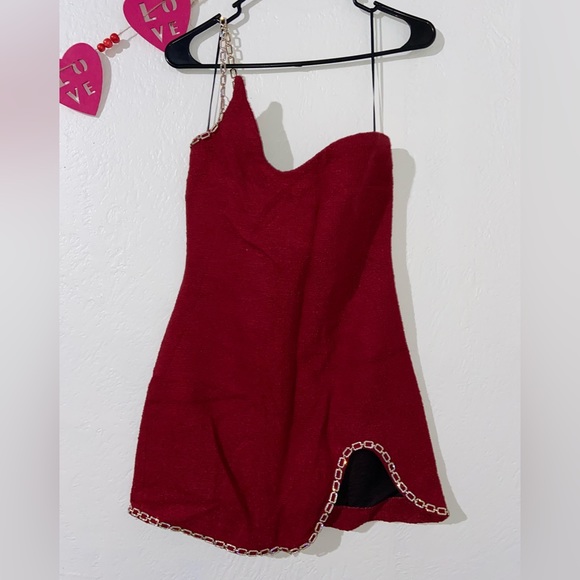 Zara Red mini dress with gold accents Size Small - Picture 1 of 8